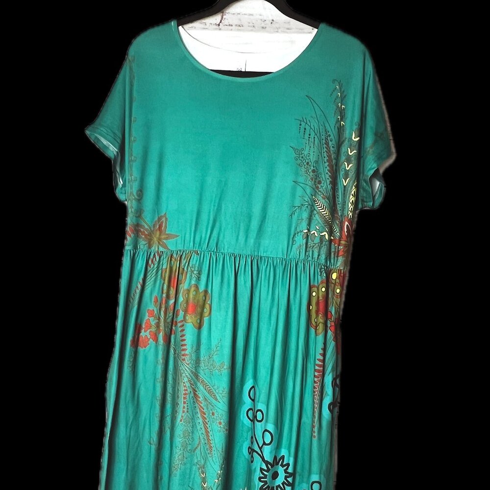 Pink Daisy NWT Green Maxi dress size 1X